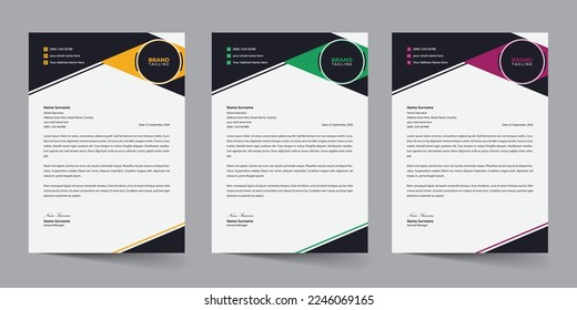 Modern business letterhead and stationery template design