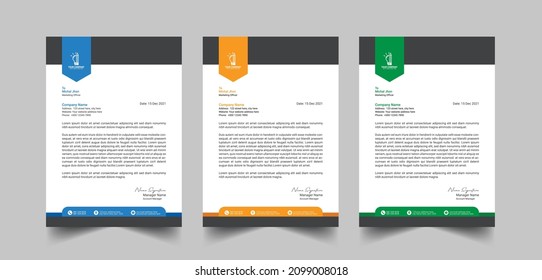 Modern business letterhead template design. creative letterhead design