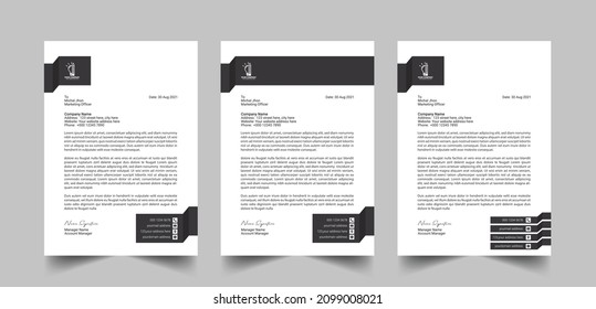 Modern business letterhead template design. creative letterhead design