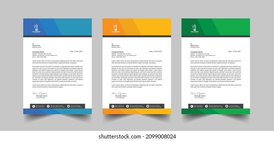 Modern business letterhead template design. creative letterhead design