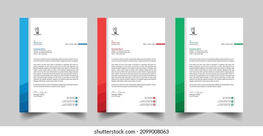 Modern business letterhead template design. creative letterhead design