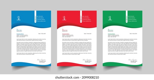 Modern business letterhead template design. creative letterhead design