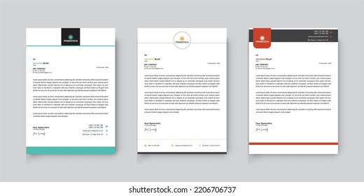 Modern Business Letterhead Template Design
