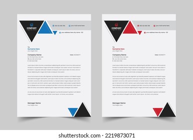 Modern Business Letterhead Template, Business letterhead design, Professional Letterhead