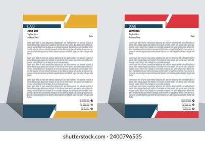 Modern business letterhead template design.