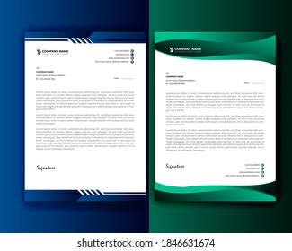 Modern Business Letterhead Template Vector Format, Letter Pad Template