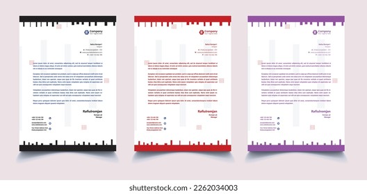 modern business letterhead template vector