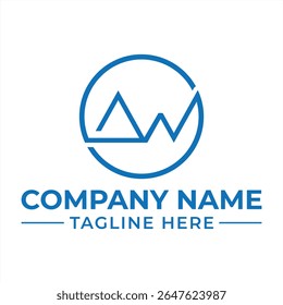 Modern Business Logo Design with Circular Mountain and Wave Icon for Financial and Investment Company Branding Inspiration