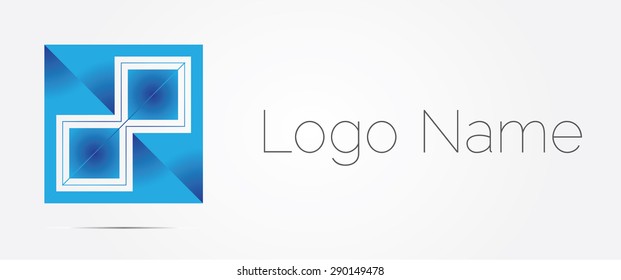 Modern business logo design, rectangle icon.