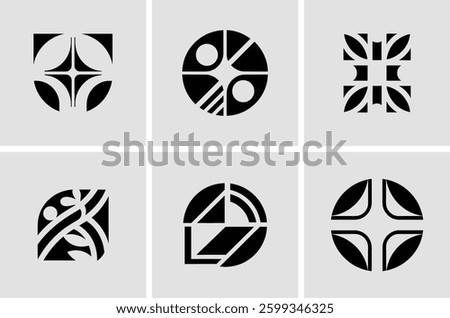 Modern business logo icon set in vector format, ideal for branding, corporate identity, and marketing. High-quality, scalable, and versatile designs for various business industries.