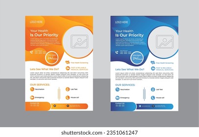 Modern business multipurpose flyer design and company cover page template.  flyer design a4 Vector illustration.