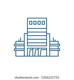 Modern business office line icon concept. Modern business office flat  vector symbol, sign, outline illustration.