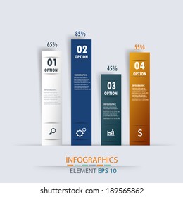 Gráficos modernos de opciones empresariales vectoriales