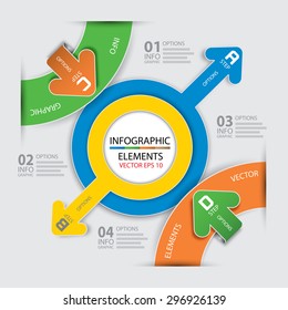 Modern business options, circle and arrow info-graphics, label option, illustration vector