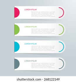 Modern business options color banner with semicircle. Vector template in modern style. For infographic, presentation, workflow layout, diagram, number options, step up options, web template.