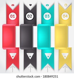 Modern business origami style options banner. Vector illustration. 