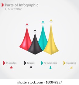 Modern business origami style options banner. Vector illustration. 
