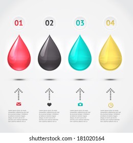 Modern business origami style options banner. Vector illustration. 
