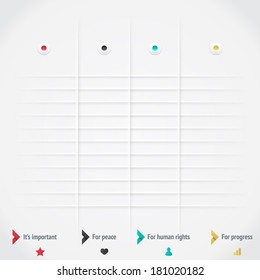 Modern business origami style options banner. Vector illustration.