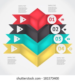 Modern business origami style options banner. Vector illustration. For workflow layout, diagram, number options, step up options, web design, infographics.