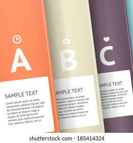 Modern business origami style options banner. Vector illustration.