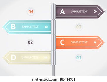 Modern business origami style options banner. Vector illustration.
