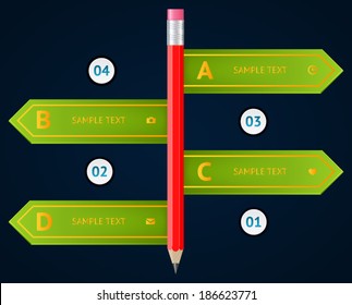 Modern business origami style options banner. Vector illustration. Vector arrows. For workflow layout, number options, step up options, web design, infographics.