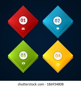 Modern business origami style options banner. Vector illustration. Vector arrows. For workflow layout, number options, step up options, web design, infographics.