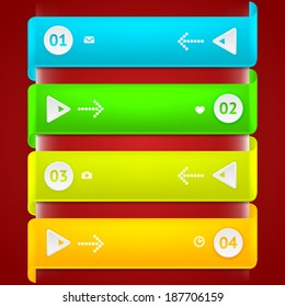 Modern business origami style options banner. Vector illustration. Vector arrows. For workflow layout, number options, step up options, web design, infographics.