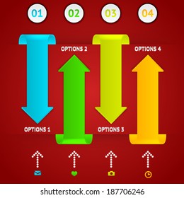 Modern business origami style options banner. Vector illustration. Vector arrows. For workflow layout, number options, step up options, web design, infographics.