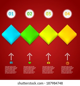 Modern business origami style options banner. Vector illustration. Vector arrows. For workflow layout, number options, step up options, web design, infographics.