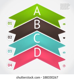 Modern business origami style options banner. Vector illustration. Vector arrows. For workflow layout, number options, step up options, web design, infographics.