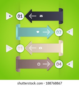 Modern business origami style options banner. Vector illustration. Vector arrows. For workflow layout, number options, step up options, web design, infographics.