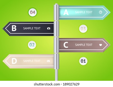 Modern business origami style options banner. Vector illustration. Vector arrows. For workflow layout, number options, step up options, web design, infographics.