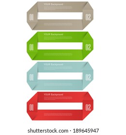  Modern business origami style options banner. Vector illustration. web design, infographics.