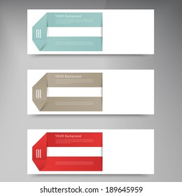  Modern business origami style options banner. Vector illustration. web design, infographics.