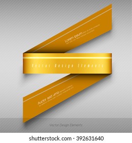Modern business origami style options banner. Orange vector illustrationfor web design, infographics, flyer. The same illustration without sample texts in my portfolio.
