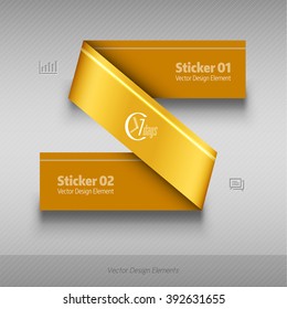 Modern business origami style options banner. Orange vector illustrationfor web design, infographics, flyer. The same illustration without sample texts in my portfolio.