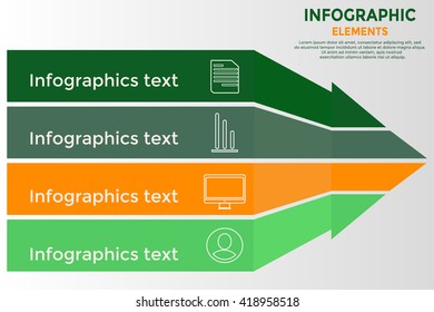 Modern business paper infografics, charts and graphs options banner. Vector illustration. Arrow design template.