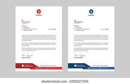 modern business political election letterhead design template. corporate modern letterhead design bundle template 