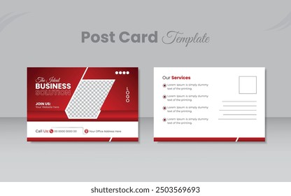 Modern business post card design template.