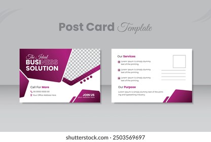 Modern business post card design template.