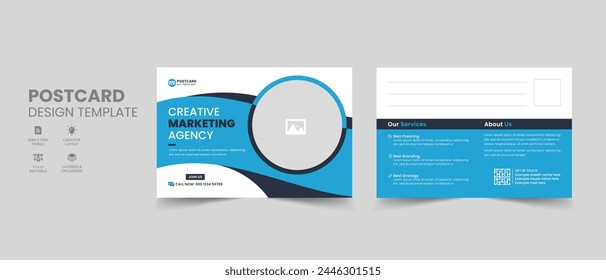 Modern Business Postcard EDDM Design Template. Vector Illustration	