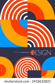 Modern business poster with abstract geometric pattern. Vector cover template merging bright colors, dynamic elements with sleek shapes. Visual minimal design, conveying innovation and professionalism