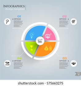 Modern, business poster with colorful graph, infograph, banners with numbers and simple black icons, isolated on bright background, for infographics, presentations, reports, documents