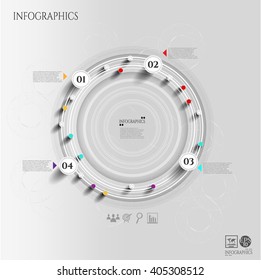 Modern, business poster with numbered circle, infograph with simple icons, isolated on bright background, for infographics, presentations, reports, documents