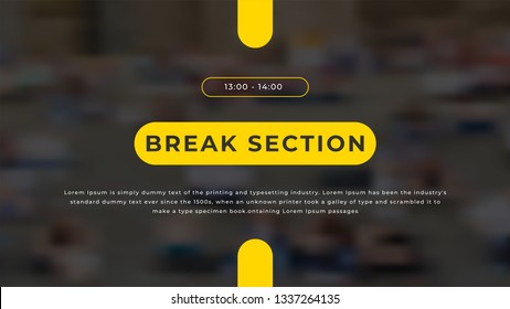 Modern business presentation design with yellow shapes on full photo background. Editable annual report flyer leaflet corporate presentation banner design template. Simple webpage.  Power point ppt
