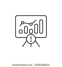 Modern Business Presentation Icon with Data Analysis Graph for Corporate Reports, Market Statistics, and Educational Materials - Ideal for Infographics, Strategy Planning, and Professional Meetings