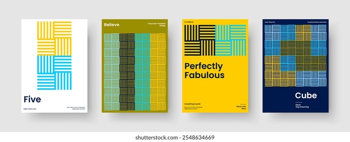 Diseño moderno de la presentación del negocio. Plantilla de informe geométrico. Diseño de portada de libro aislado. Volante. Cartel. Anuncio. Antecedentes. Folleto. Publicidad. Cuaderno. Cartera. Identidad de marca. Manual