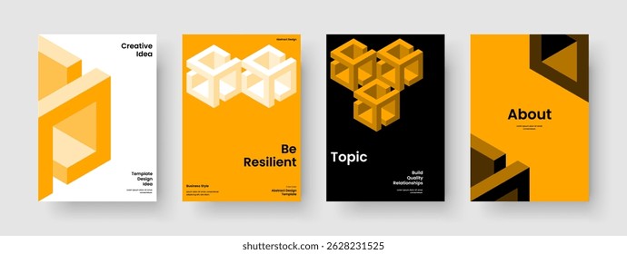 Layout Moderno de Apresentação de Negócios. Modelo de Folheto Geométrico. Design de banner criativo. Cartaz. Capa de Livro. Histórico. Relatório. Panfleto. Panfleto. Carteira. Boletim informativo. Publicidade. Catálogo